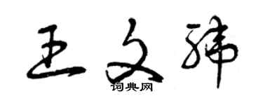 曾庆福王文纬草书个性签名怎么写