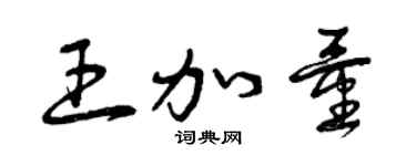 曾庆福王加量草书个性签名怎么写