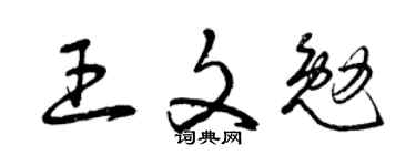 曾庆福王文勉草书个性签名怎么写