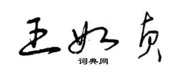 曾庆福王如贞草书个性签名怎么写