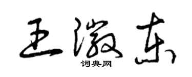 曾庆福王徽东草书个性签名怎么写