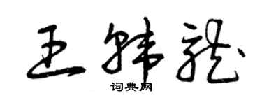 曾庆福王韩龙草书个性签名怎么写
