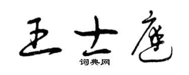 曾庆福王士庭草书个性签名怎么写