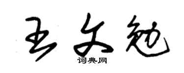 朱锡荣王文勉草书个性签名怎么写