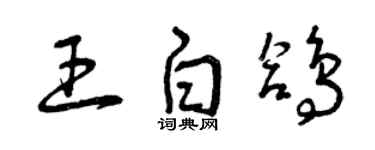 曾庆福王白鸽草书个性签名怎么写