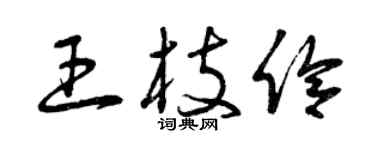 曾庆福王枝伶草书个性签名怎么写