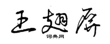 曾庆福王翅屏草书个性签名怎么写
