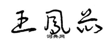 曾庆福王凤芯草书个性签名怎么写
