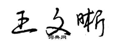 曾庆福王文晰草书个性签名怎么写