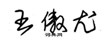 朱锡荣王傲尤草书个性签名怎么写