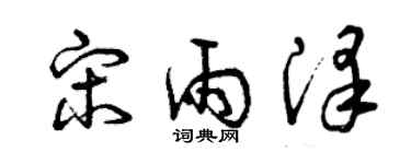曾庆福宋雨泽草书个性签名怎么写