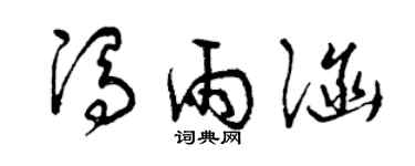 曾庆福冯雨涵草书个性签名怎么写