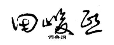 曾庆福田峻熙草书个性签名怎么写