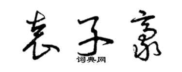 曾庆福袁子豪草书个性签名怎么写