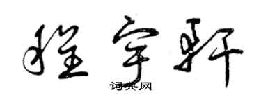 曾庆福程宇轩草书个性签名怎么写