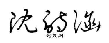 曾庆福沈诗涵草书个性签名怎么写