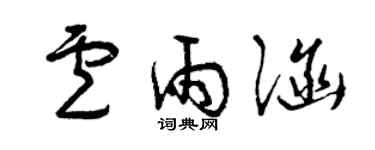 曾庆福卢雨涵草书个性签名怎么写