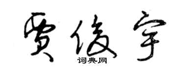 曾庆福贾俊宇草书个性签名怎么写