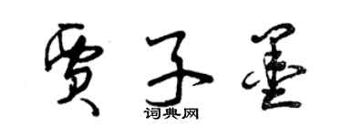 曾庆福贾子墨草书个性签名怎么写