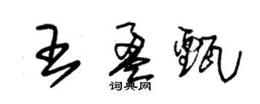 朱锡荣王盈甄草书个性签名怎么写
