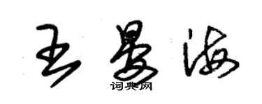朱锡荣王晏海草书个性签名怎么写