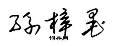 朱锡荣孙梓墨草书个性签名怎么写
