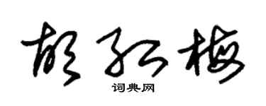朱锡荣胡红梅草书个性签名怎么写