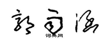 朱锡荣郭雨涵草书个性签名怎么写