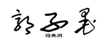 朱锡荣郭子墨草书个性签名怎么写