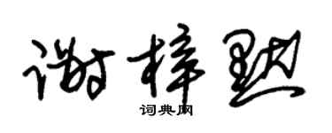朱锡荣谢梓默草书个性签名怎么写