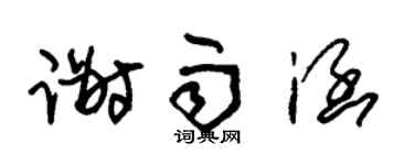 朱锡荣谢雨涵草书个性签名怎么写