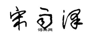 朱锡荣宋雨泽草书个性签名怎么写