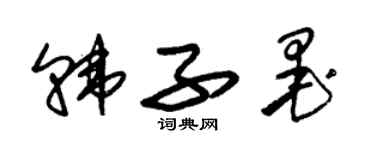 朱锡荣韩子墨草书个性签名怎么写