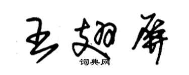朱锡荣王翅屏草书个性签名怎么写