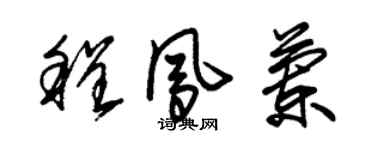 朱锡荣程凤兰草书个性签名怎么写
