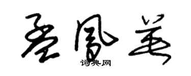 朱锡荣孟凤英草书个性签名怎么写