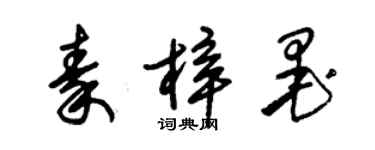朱锡荣秦梓墨草书个性签名怎么写