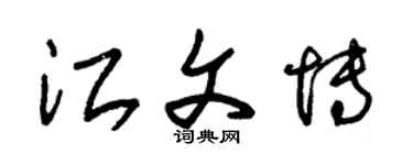 朱锡荣江文博草书个性签名怎么写