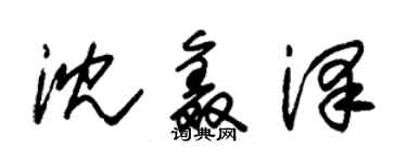 朱锡荣沈鑫泽草书个性签名怎么写