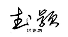 朱锡荣武颖草书个性签名怎么写