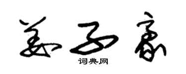 朱锡荣姜子豪草书个性签名怎么写
