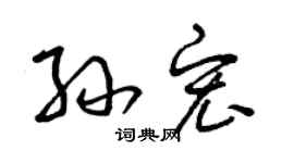 曾庆福孙宏草书个性签名怎么写