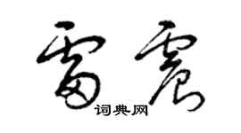 曾庆福雷震草书个性签名怎么写