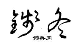 曾庆福钱冬草书个性签名怎么写
