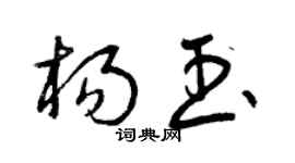 曾庆福杨玉草书个性签名怎么写