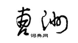 曾庆福曹洲草书个性签名怎么写