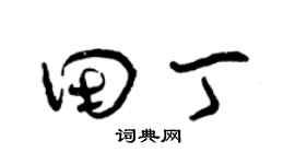 曾庆福田丁草书个性签名怎么写