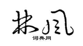 曾庆福林风草书个性签名怎么写