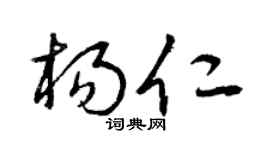 曾庆福杨仁草书个性签名怎么写