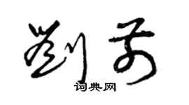 曾庆福刘前草书个性签名怎么写
